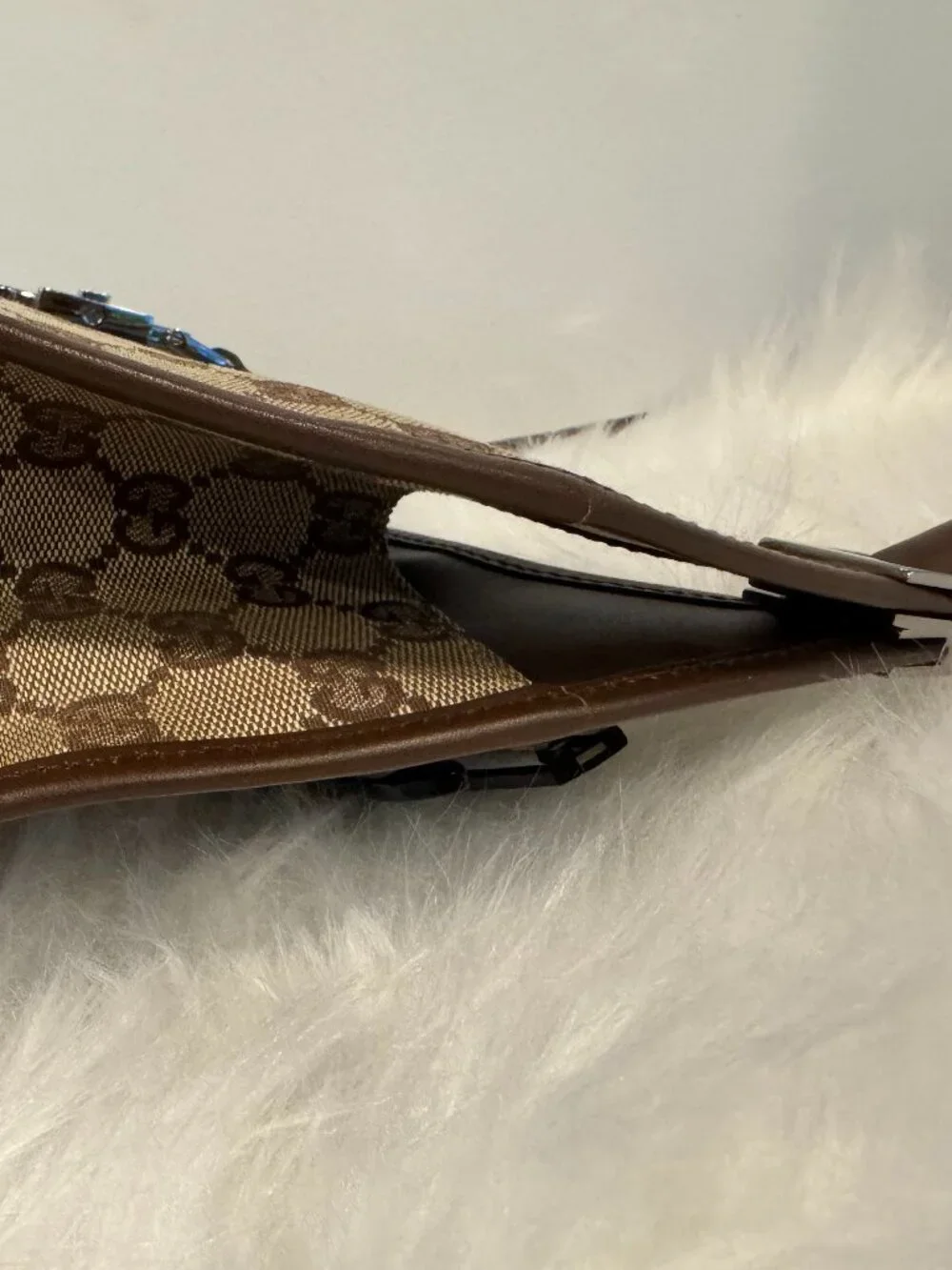Vintage Gucci Jackie Bardot Shoulder Bag GG Monogram Canvas Brown